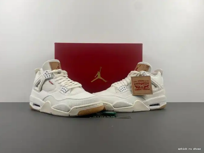 Cheap 4 Air x 'White' Jordan Levi's AO2571-100 0519